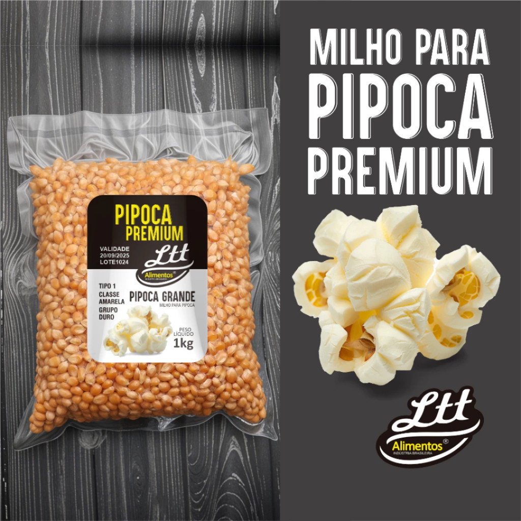 800g Milho de Pipoca PREMIUM - Pipoca Estoura Tudo