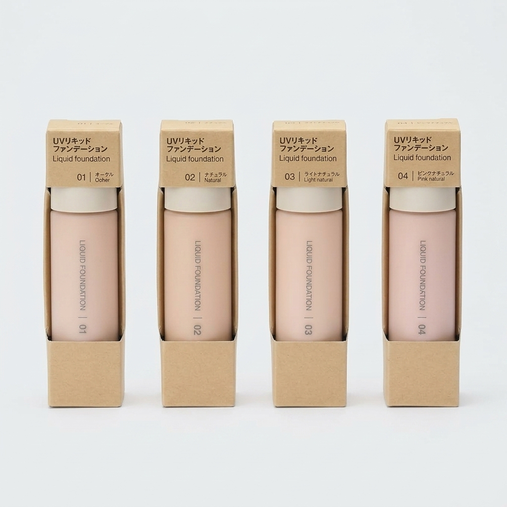 MUJI UV Liquid Foundation SPF40 PA++++ | 4 Shades Fragrance-Free Paraben Alcohol Free Smooth Natural Coverage from Japan