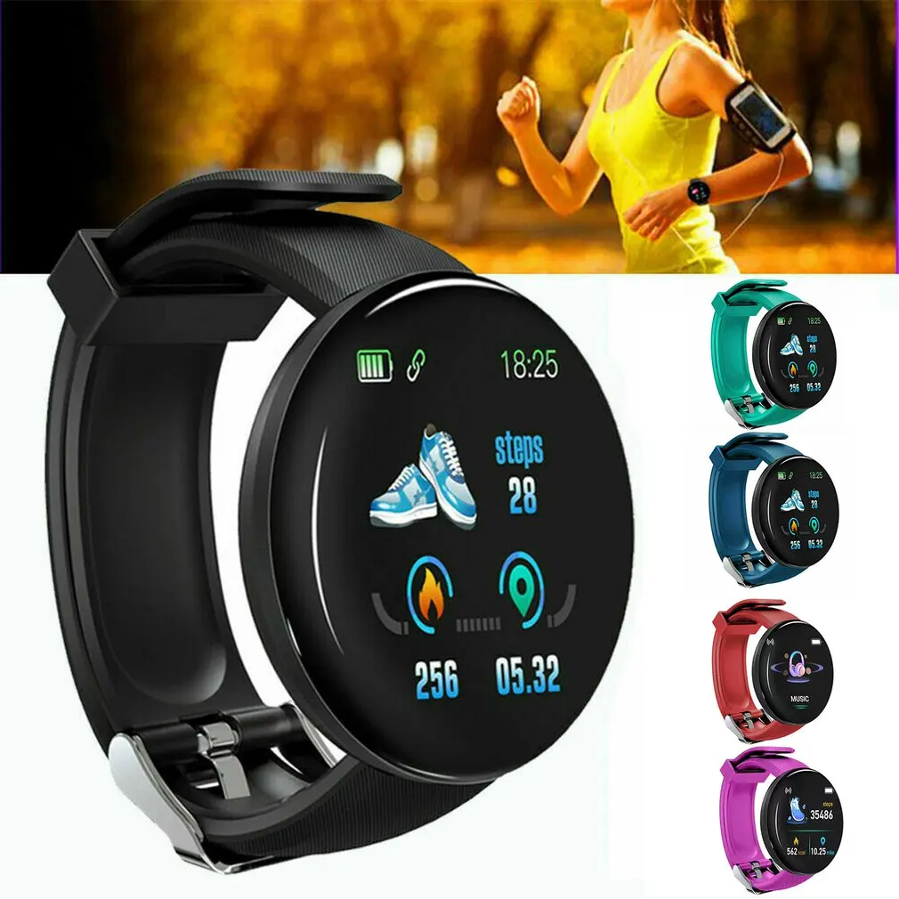 D18S Smart Watch Man Women Fitness Blood Pressure Heart Rate Monitor Pedometer Fashion Watches Sports Waterproof SmartWatch