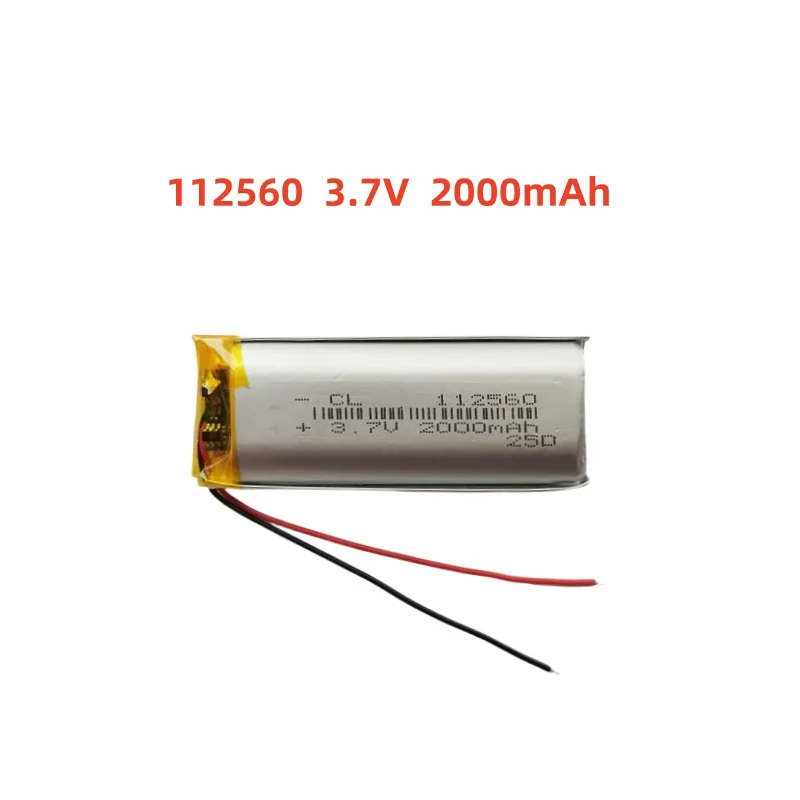 3.7V 2000 mAh 7.4Wh Polymer Li Lipo Battery 112560 For Bluetooth Speaker Power Bank Monitor Video Player Plate MID Tablet PC