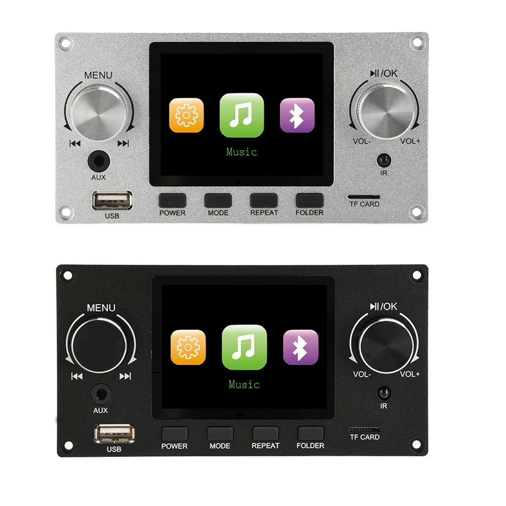 2.8 Inch TFT Color LCD Lossless MP3 Decoder Board Bluetooth 5.3 Stereo Audio FLAC WAV APE Decoding USB TF For Car Amplifier