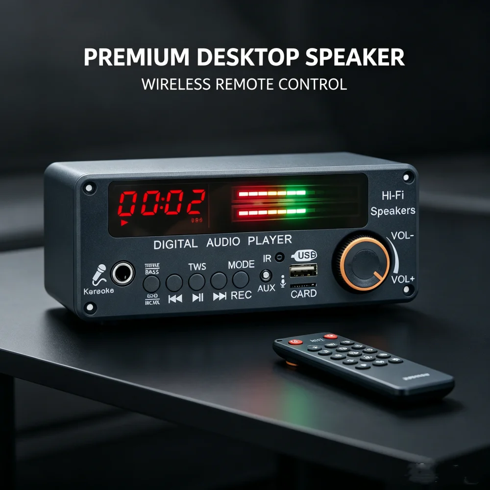 DC 12V Wireless Bluetooth 5.3 MP3 Player Decoder Board Speaker D190BT LED Digital Display TF Card Slot USB FM Remote Control