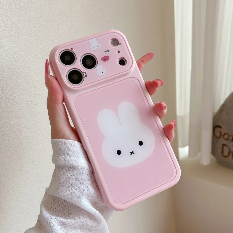 Cute Pink Blue white cartoon angel wings Miffy Phone Case For iPhone 13 14 15 1 6 17Pro Max Lovely Miffy Bear protect Cover﻿﻿﻿﻿﻿
