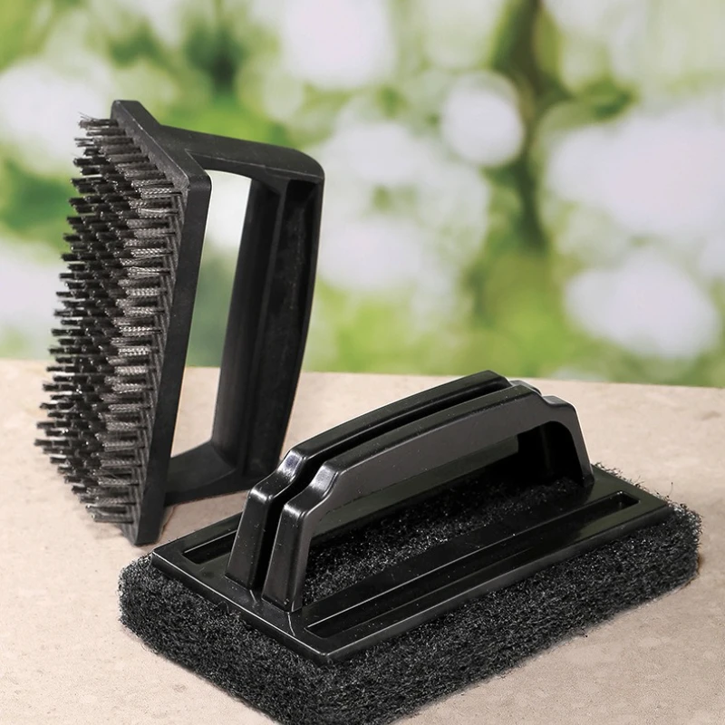 1Pc Stainless Steel BBQ Grill Brush Heavy Duty with Ergonomic Handle Reusable Outdoor Cooking Tool