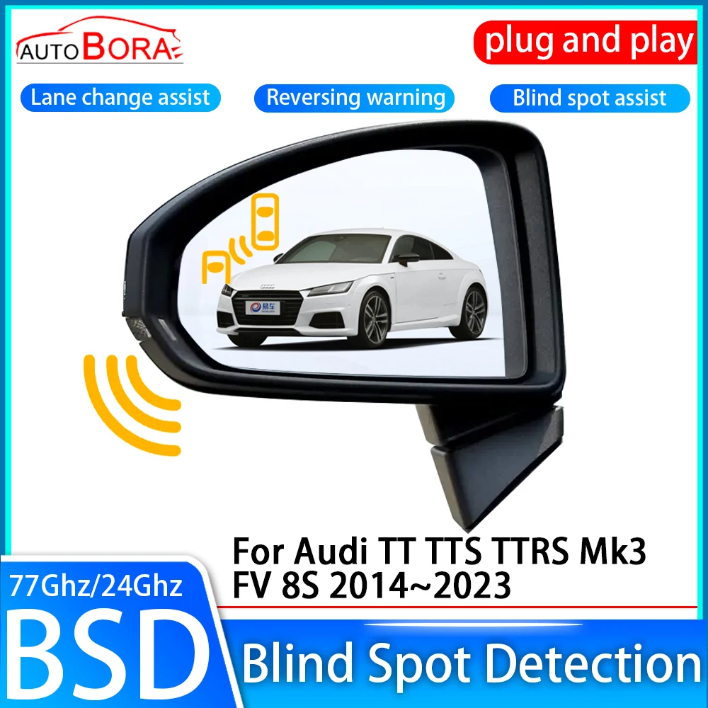 ZhuCamX Car Blind Spot Detection System BSD BSA Sensor Drive Rear Mirror Monitoring for Audi TT TTS TTRS Mk3 FV 8S 2014~2023