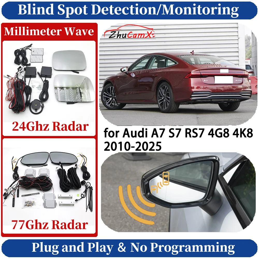 Blind Spot Monitoring/Detection for Audi A7 S7 RS7 4G8 4K8 2010-2025 Side Assist Lane Change Assist Sensor Night Driving System