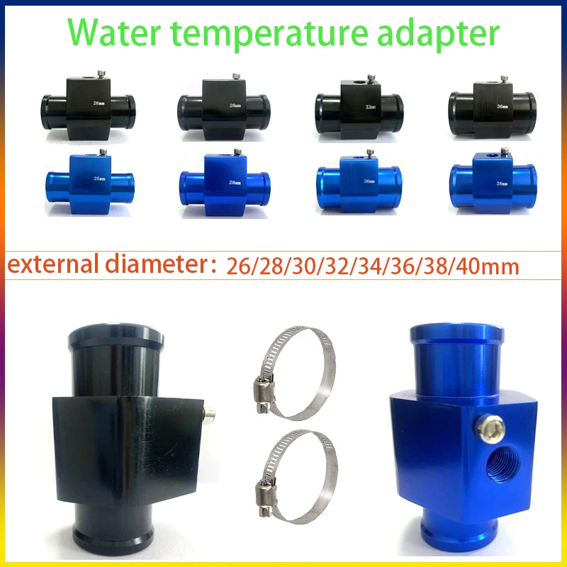Water Temperature Sensor Head Joint Sensor Radiator Adapter 1/8NPT 12V 24V Digital Water Temperature Gauge Voltmeter