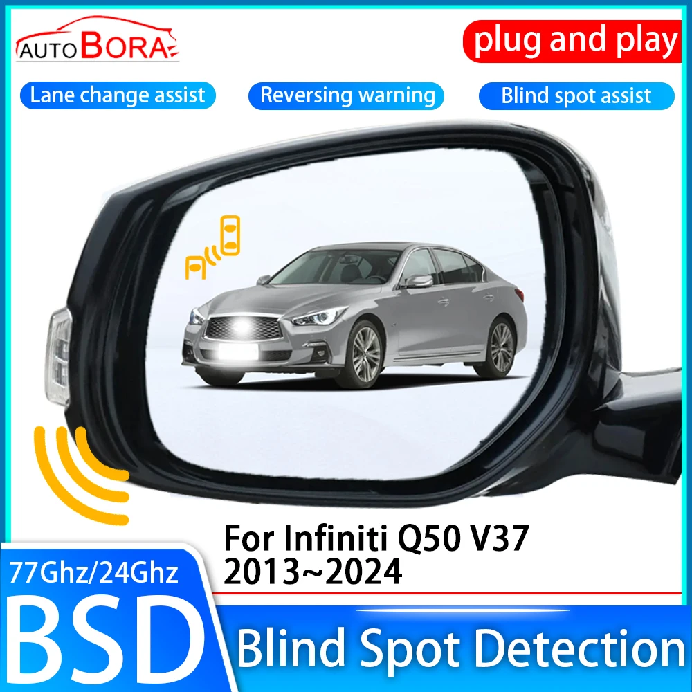 ZhuCamX Car Blind Spot Detection System BSD BSA BSM Sensor Drive Rear Mirror Monitoring for Infiniti Q50 V37 2013~2024