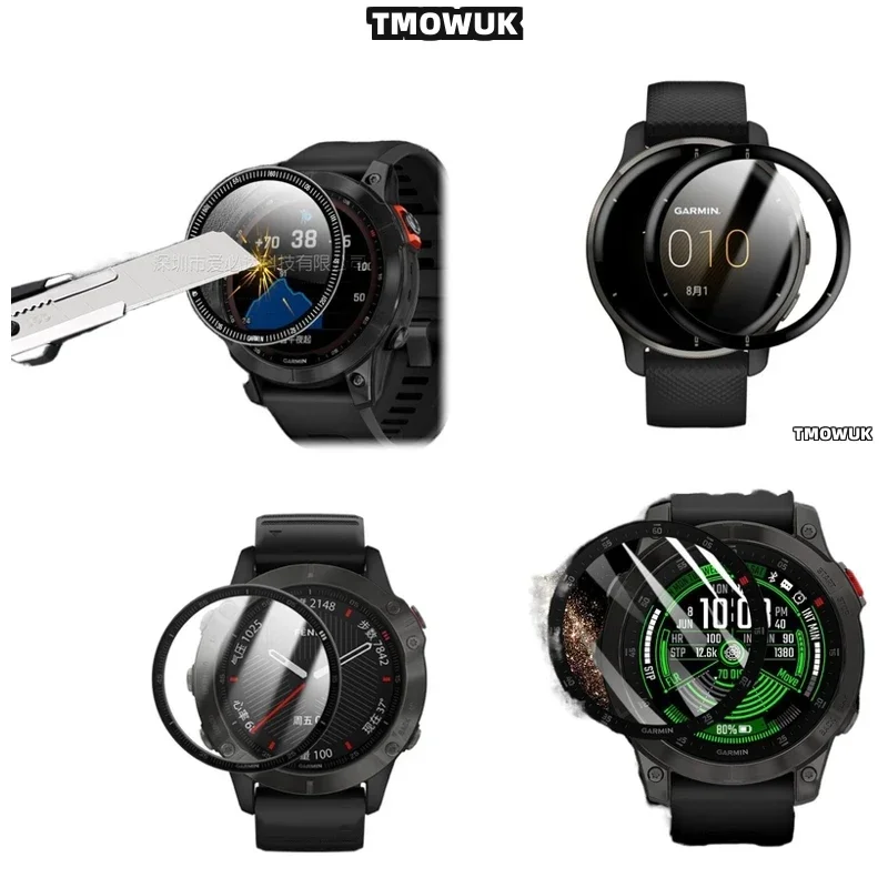 For Garmin Fenix 6 7 8 7X 6X 7S 47mm 51mm - 3D Curved Soft PMMA Anti-Scratch Screen Protector - Full Cover