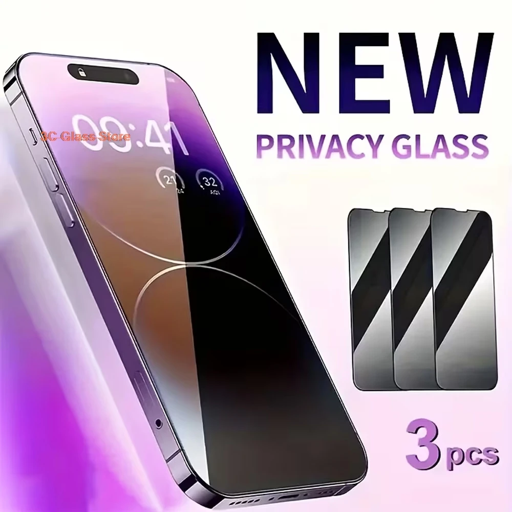 3Pcs 360 degree 4-way Screen Protectors For iPhone 18 Pro Max Ultra 17 16 Pro Max 15 14 Plus 13 12 Pro Full Cover Tempered Glass