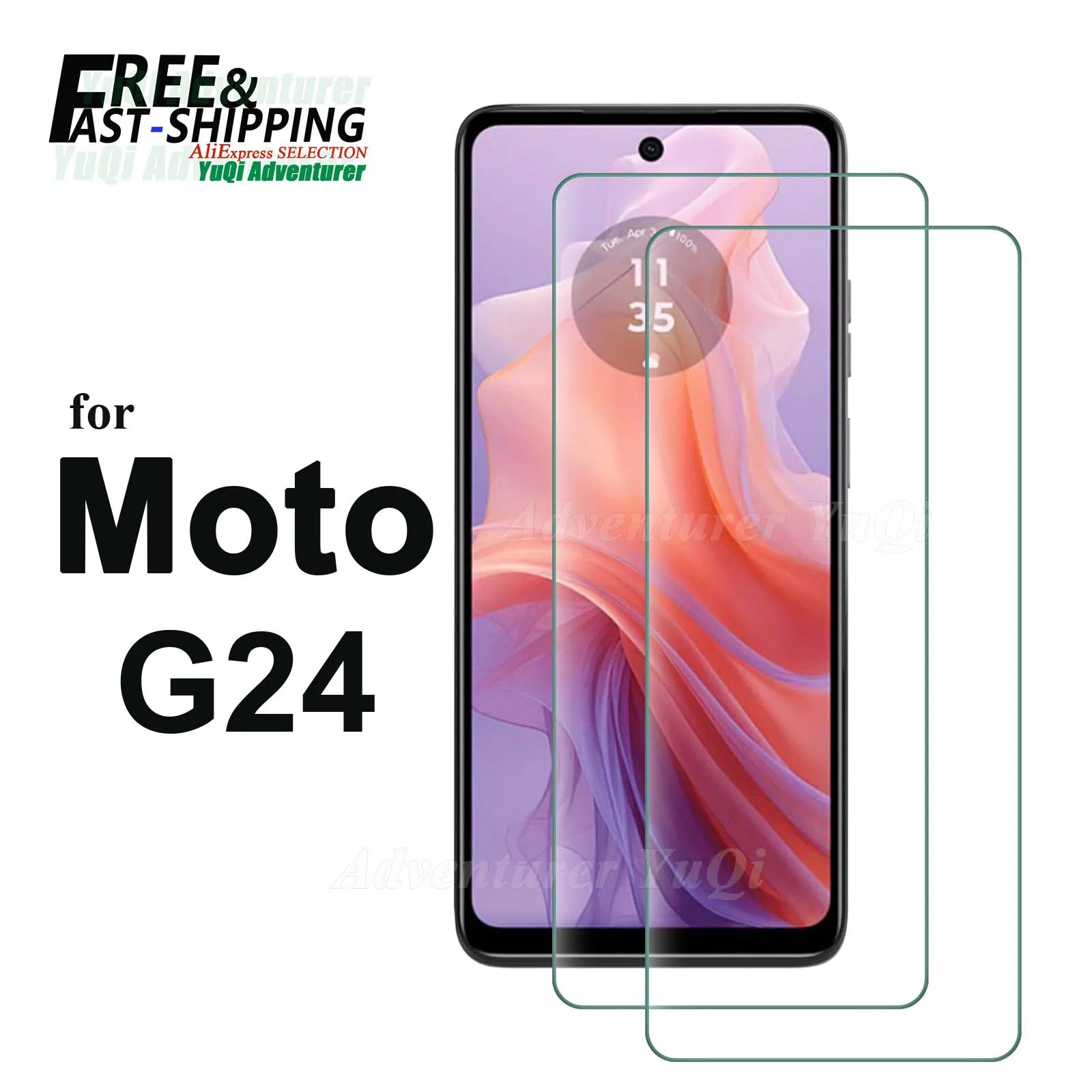 Screen Protector For Motorola Moto G24, Tempered Glass HD Crystal  9H Anti Scratch Case Friendly Mica