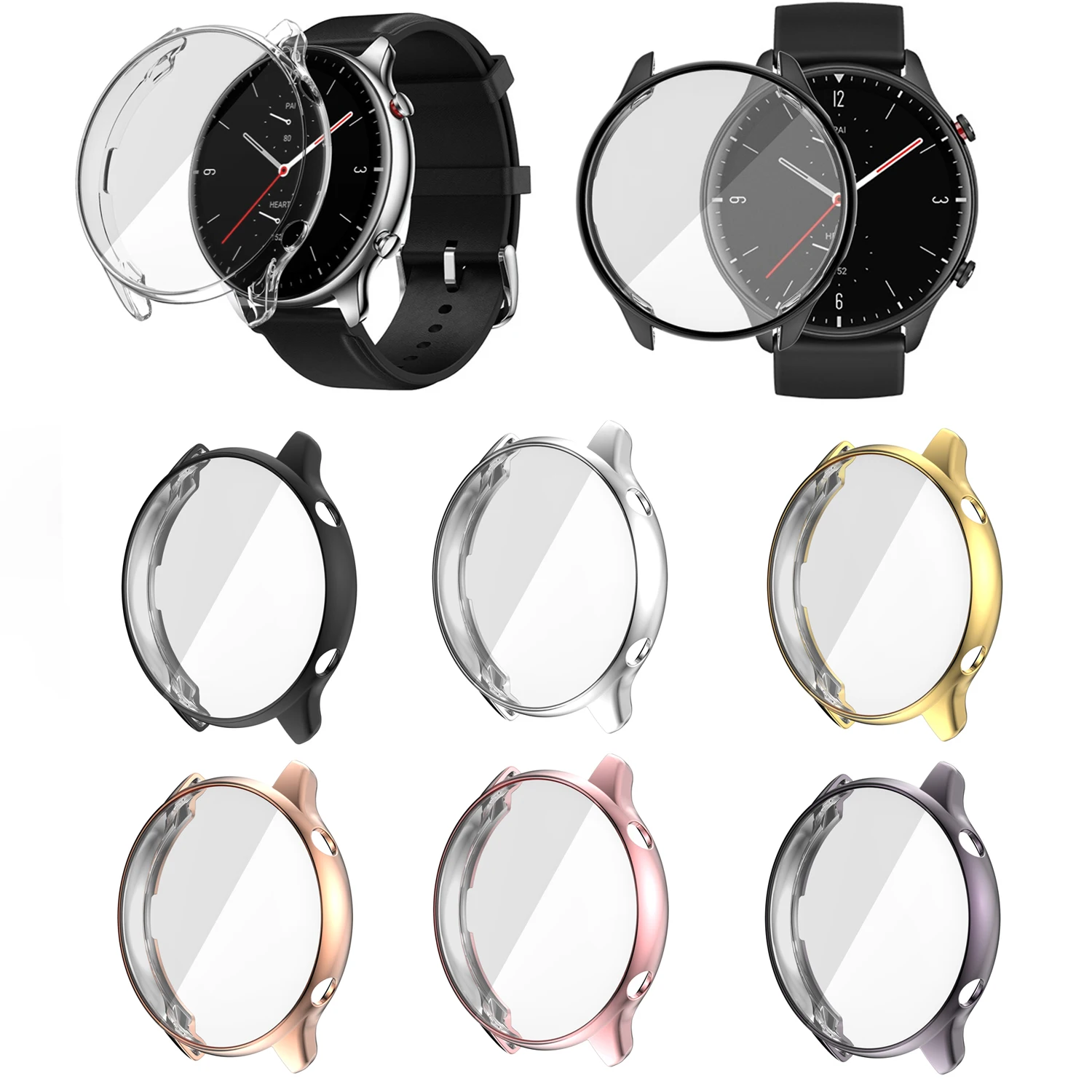 Protection Case for Huami Amazfit GTR 2 / GTR 2e Plating TPU Soft Cover Full Screen Protector Shell