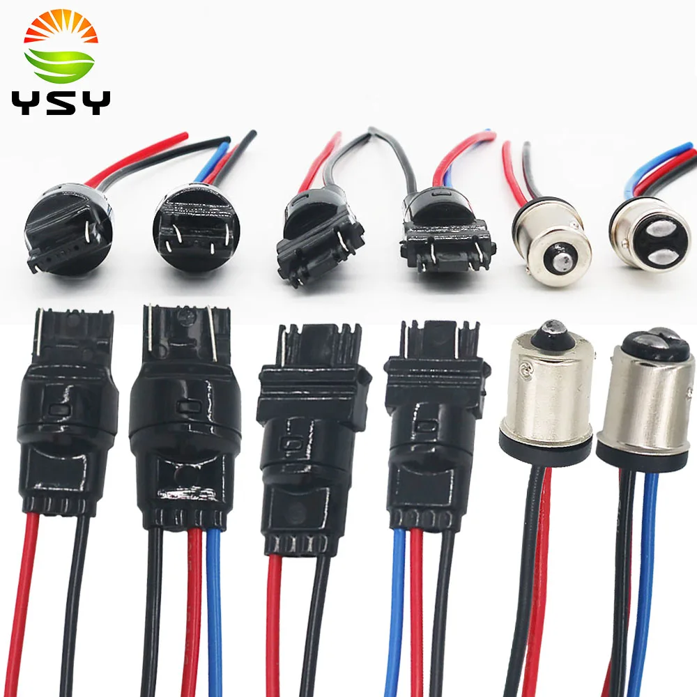 1pc1156 BA15S P21w 1157 P21/5W BAU15S PY21W 7440 7443 W21W Holders Base Car LED Male Socket Plug Adapter Extended Wire Connector