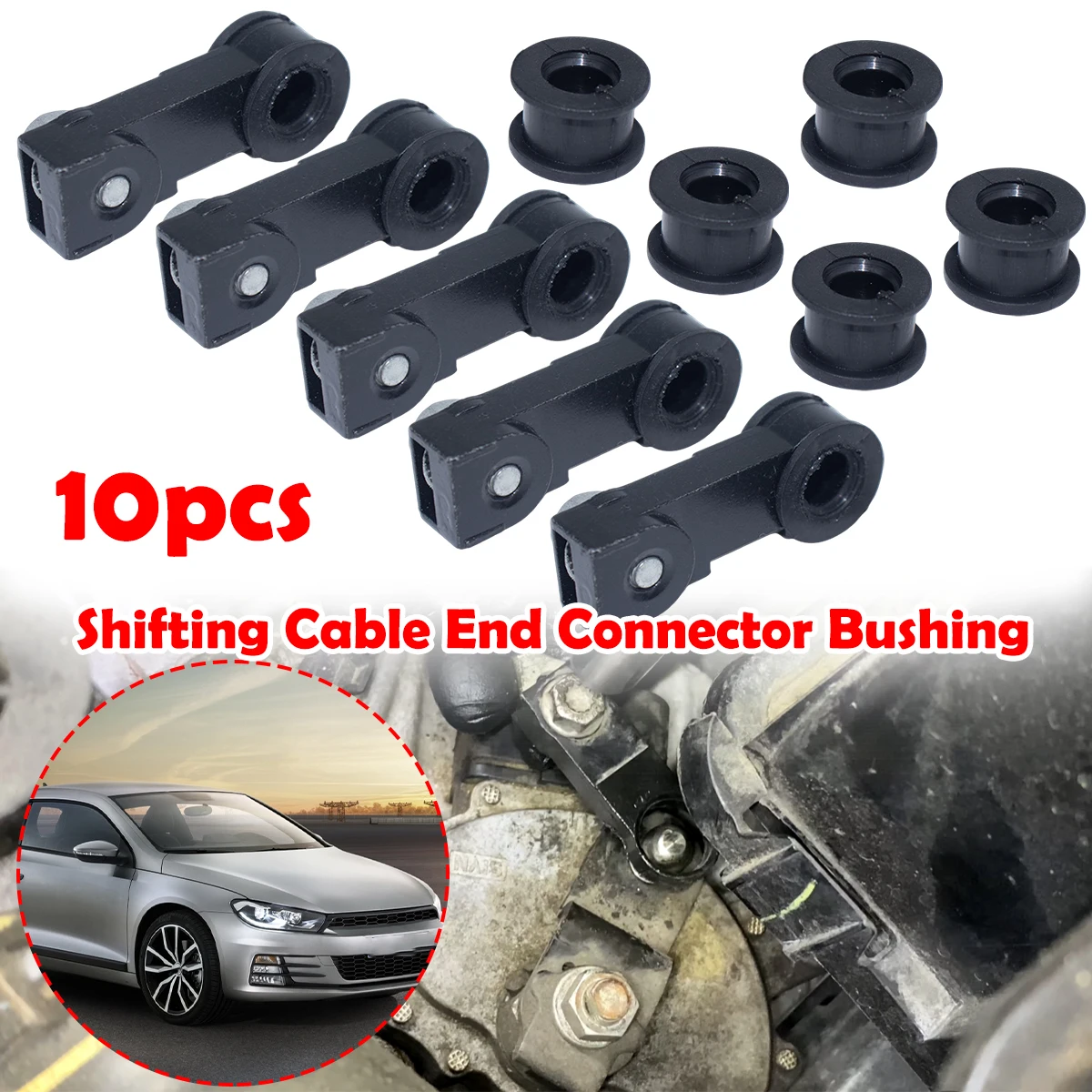 10PCS For VW A1 Polo Audi Q3 Jaguar X-Type Gear Shifter Cable Bushing Connector Base Adapter AT Gearbox Shift Linkage Lever End