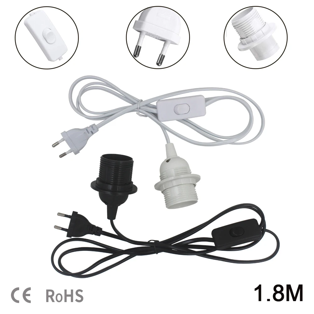 3.5m E27 Lamp Base Holder Power Cord Cable EU Hanging Pendant LED Light Fixture Lamp Bulbs Socket Cord Adapters With Switch 220V