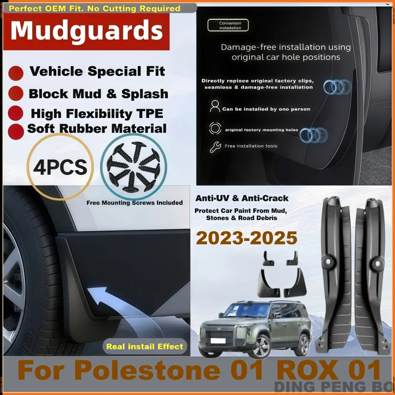 For Rox 01/Polestones 01/Polite 01 2023 + Car Styling Rear Wheel Tire Inner Fender Splash Mud Guard Mudflap Cover Accessories