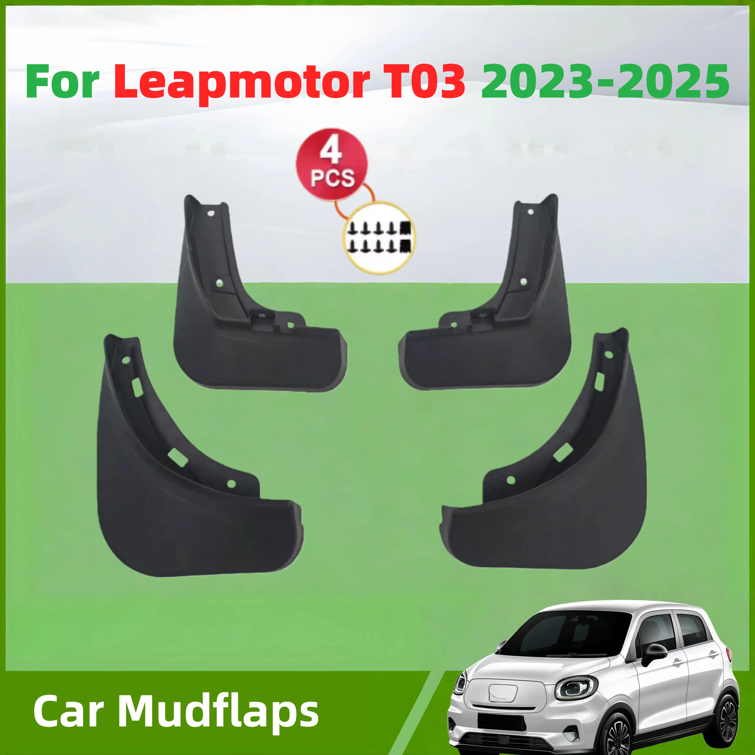 For Leapmotor T03 2023 2024 2025 Car Mudflaps Mudguards Fender Wheels Protecti Anti-Scratch Tire Rear Mud Flaps Styling Splash