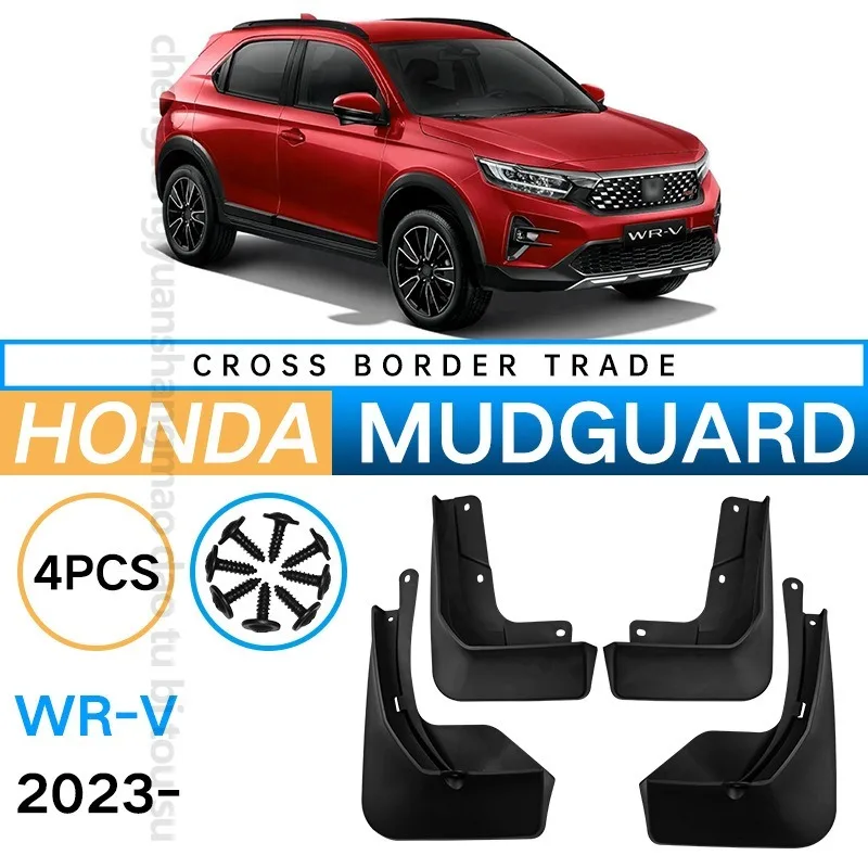 Car Mud Flaps Splash Guards for Honda WRV WR-V 2023 Exterior Accessories Set of 4 Black Tire for Fender Protectors Custom Fit