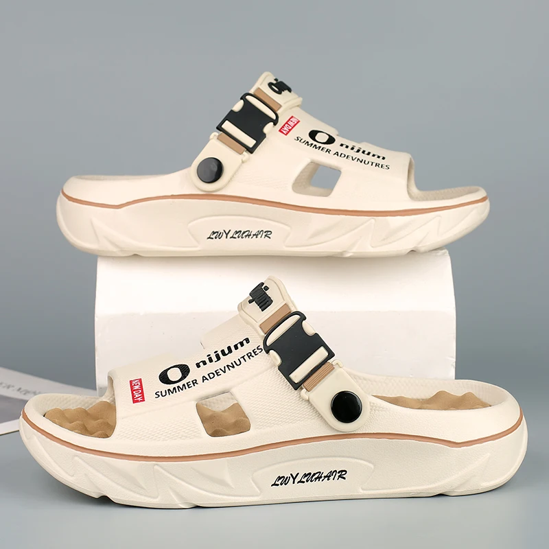 Summer Men's Massage Slippers Indoor Outdoor Sandals Beach Comfortable Soft Slides Clogs Casual Shoes Men Women Home Slippers