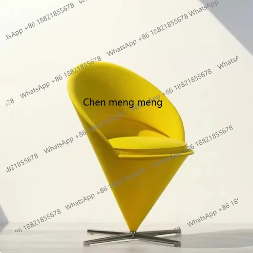 Cone cone single chair creative designer furniture cashmere cloth art living room bedroom premium makeup chair