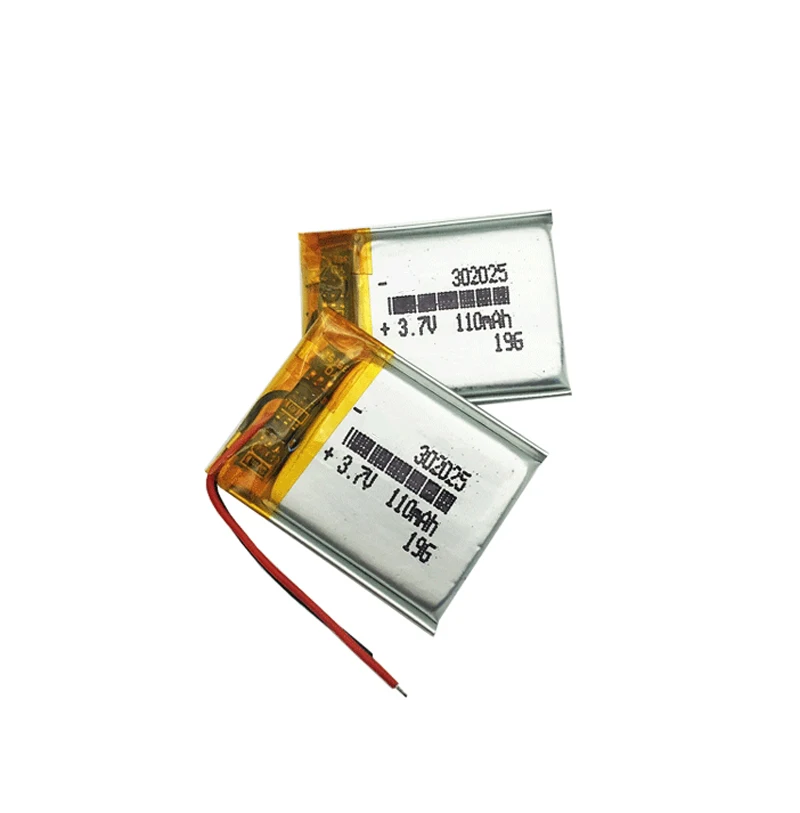 302025 110mah 3.7V Lithium Polymer Battery For Bluetooth Headset Smart Bracelet Selfie Stick Rechargeable Li-polymer Batteries