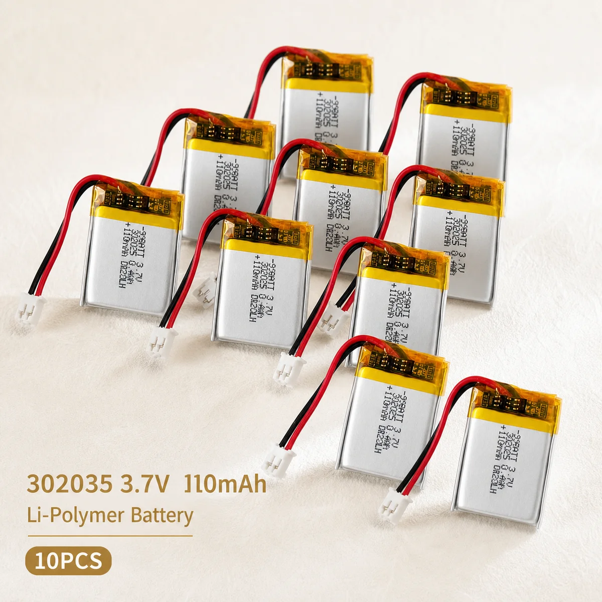 10PCS 3.7V 110mAh LiPo Rechargeable Battery 302025 402025 402028 302030 Li-Polymer Cell for Headset Watch Toys