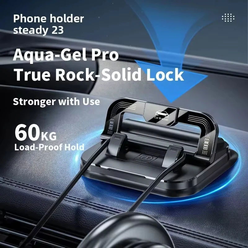 2-in-1 Car Phone Holder with Number Plate 360° Rotatable Dashboard Anti-Slip Horizontal&Vertical Viewing Navigation Phone Stand