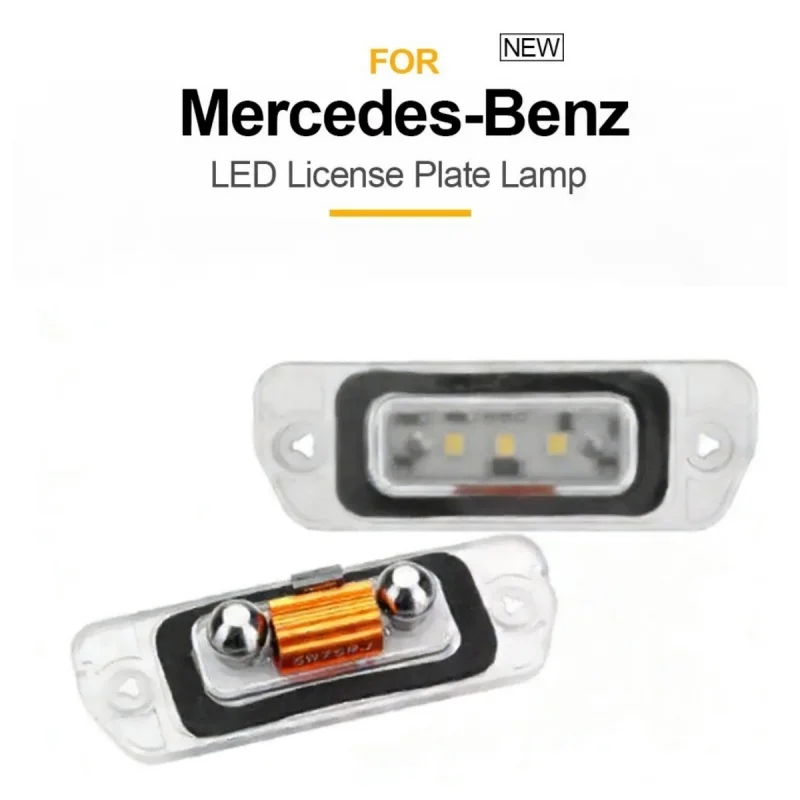 2pcs CANBUS 6000K White LED License Plate Light Car-Styling Number Lamps For Mercedes Benz X164 W164 W251 GL ML R Class