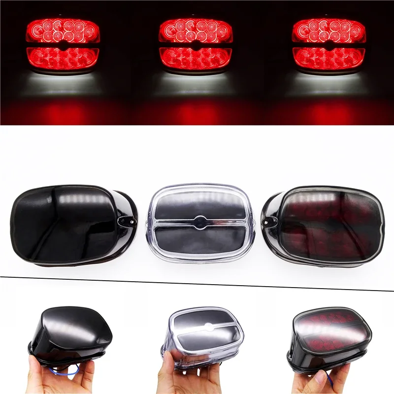 Motorcycle Rear LED Brake Taillight Number License Plate Lamp For Harley XL883 XL1200 Dyna Fat Boy Road King