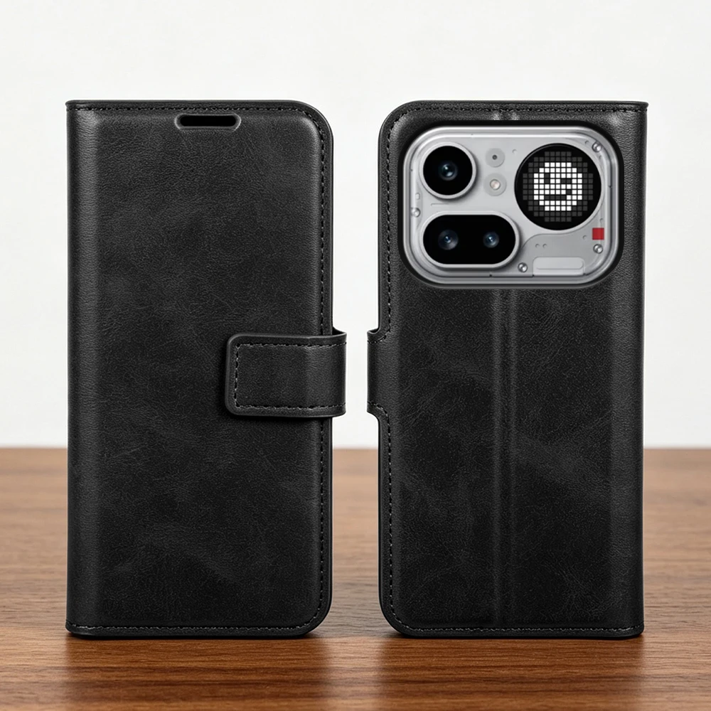 Premium Calf Leather Flip Case For Nothing Phone 4A Pro 4b 3A Lite Pro 2A Phone Case Cover Wallet Shockproof Coque Funda Shell