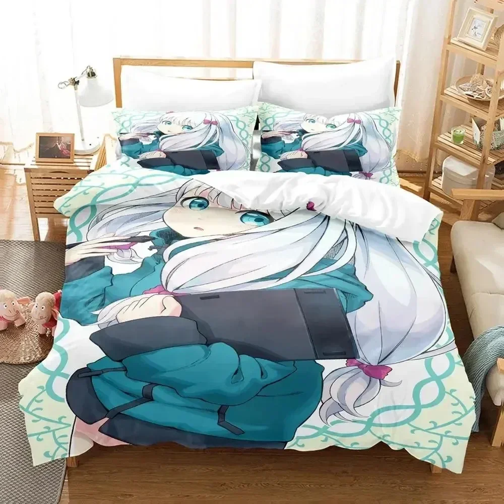 Anime Sagiri Izumi Eromanga Sensei Bedding Set Duvet Cover Bed Set Quilt Cover Pillowcase Comforter king Queen Size Boys Adult