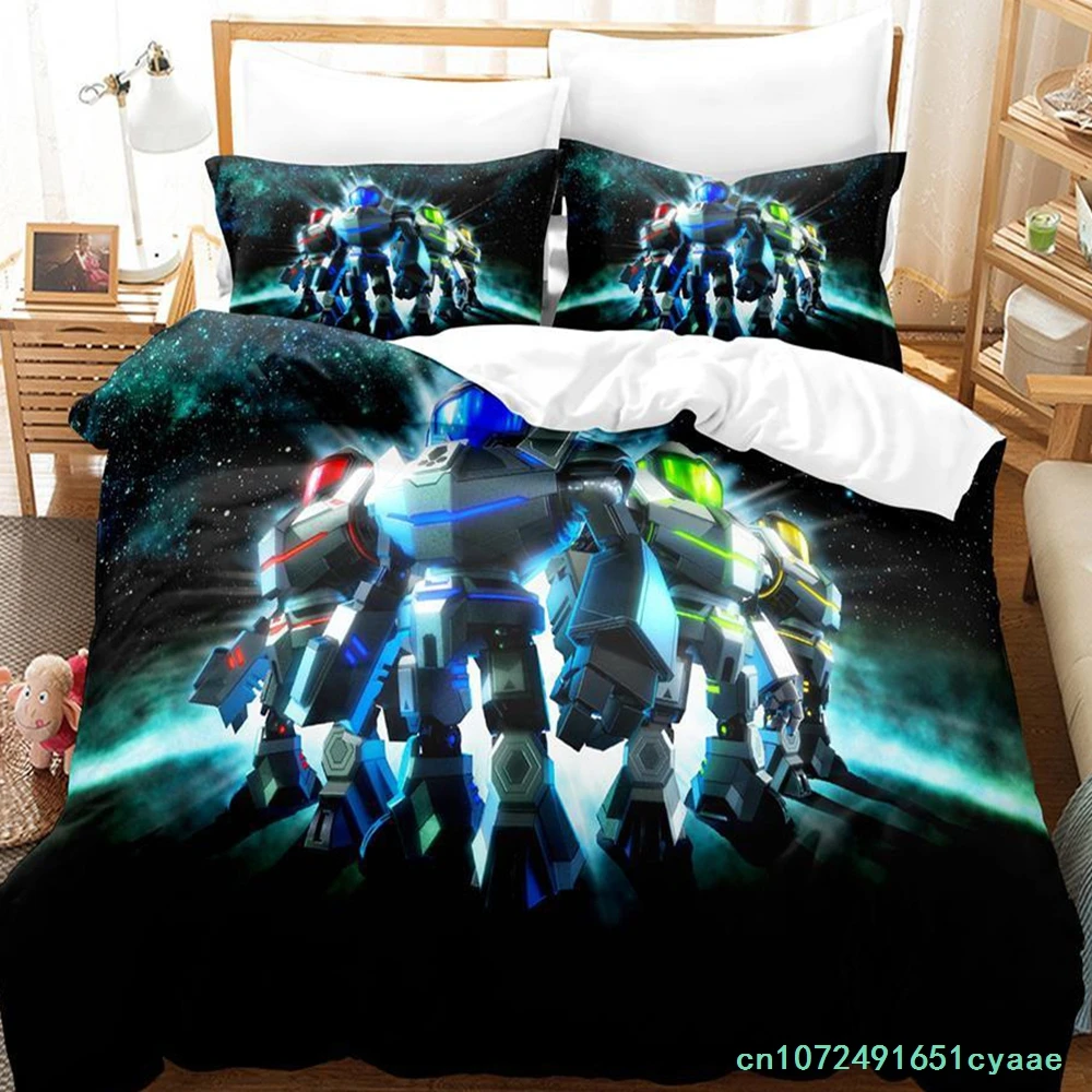 New Metroid Prime Bedding Set Single Twin Full Queen King Size Bed Set Adult Kid Bedroom Duvetcover Sets Anime Parure De Lit Bed