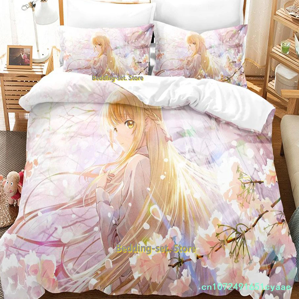 The Angel Next Door Spoils Me Rotten Bedding Set Cartoon Anime three-piece Set Adult Kid Bedroom Duvetcover Sets 3D Kawaii Girls