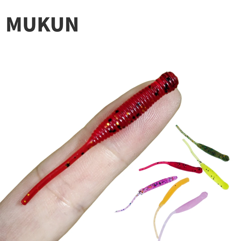20PCS Worm Soft Lures 53mm 0.45g Fishing Artificial Silicone Bass Pike Straight Tail Fish Smell Leurre Souple Plastic Bait