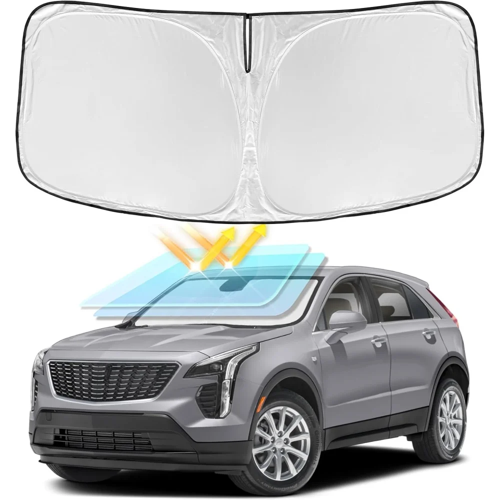 Retractable Windshield Sunshade Custom For Cadillac XT4 2019-2026 UV Protection Front Window Cover