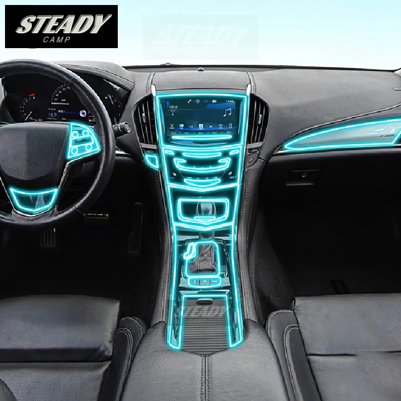 For Cadillac ATS 2014-2022 2023 Car Interior Piano Board Protection Film TPU Transparent Self-adhesive Paint Anti Scratch Refit