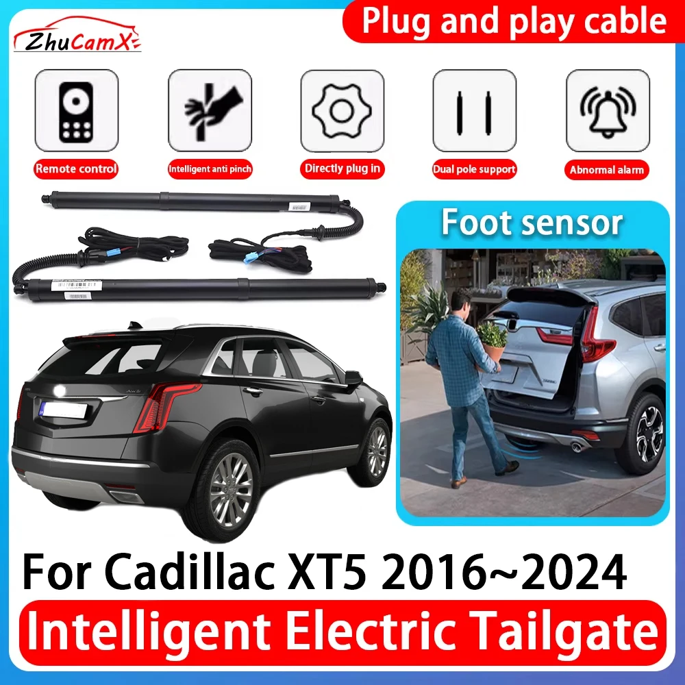 ZhuCamX For Cadillac XT5 2016~2024 Car Power Trunk Electric Suction Tailgate Intelligent Tail Gate Lift Strut