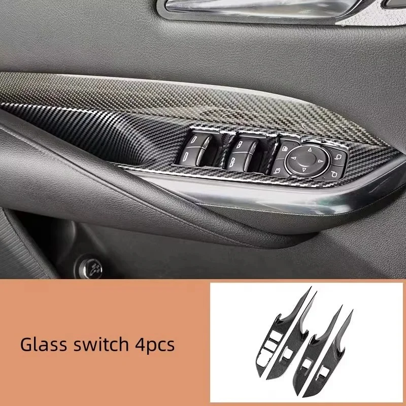 For Cadillac XT4 2019-2023 ABS carbon glass switch/gear shift/rear exhaust/inner door bowl/reading light interior accessories