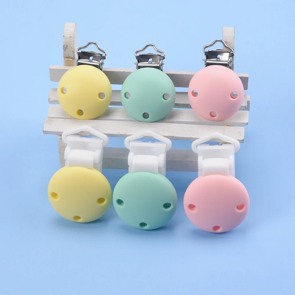 Lofca 5PCS  Silicone Clips Round Shaped Baby Pacifier Round Clips  DIY Pacifier for Chain Nursing Teething BPA Free