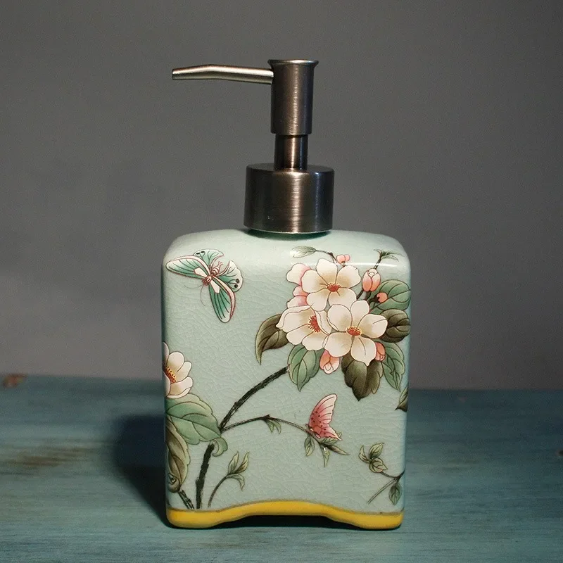 Ceramic lotion bottle press bottle soap dispenser bathroom hotel shampoo bath gel essential oil bottled bathroom accessories