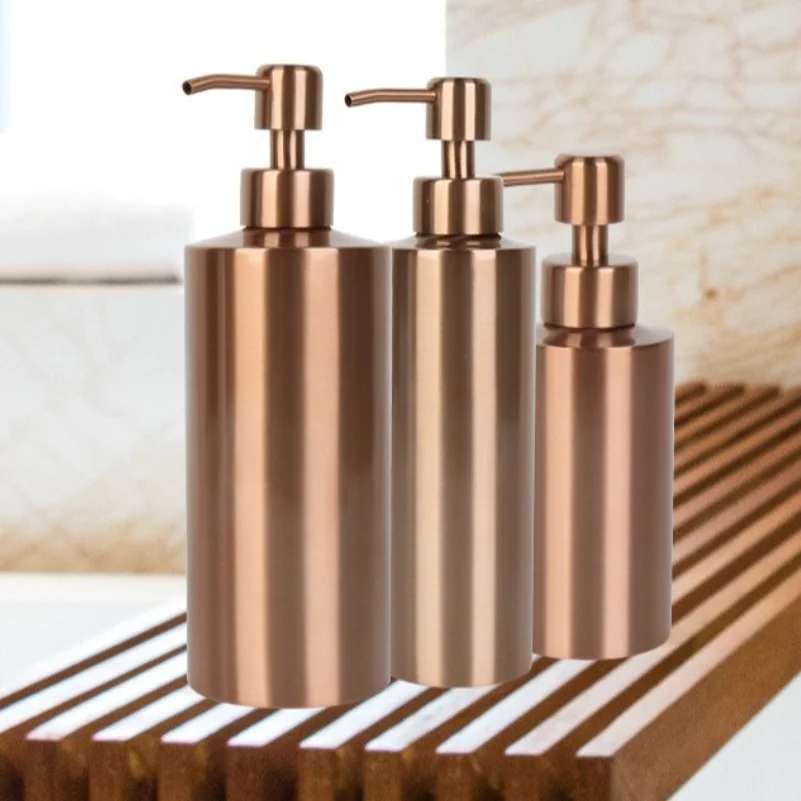 Stainless Steel Soap Dispenser 250ml/350ml/550ml Metal Pump Gel Bottle Rose Gold Refillable Bottles Hand Sanitizer Bottle