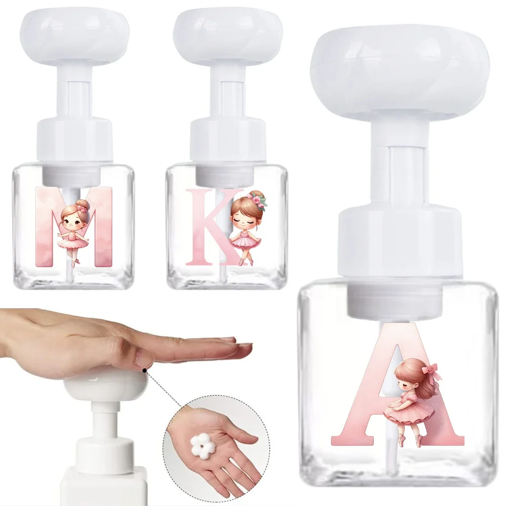 250ml Foaming Hand Soap Bottle Pump Foam Dispenser Flower Shaped Foaming Tool Bathroom Accessories Ballerina Girl Pattern
