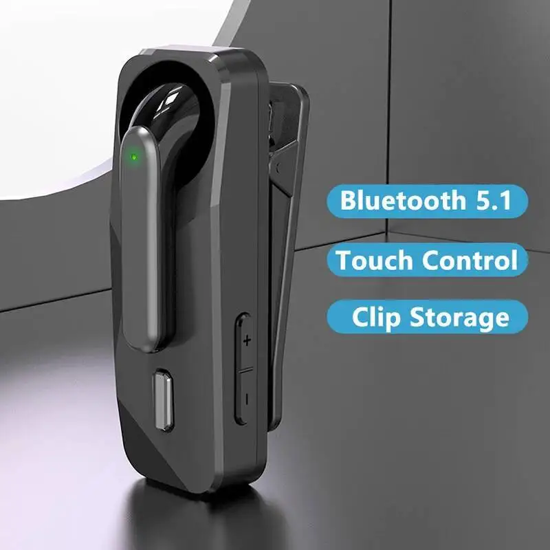 New Bluetooth Wireless Business Earphone With HD Mic Handsfree Call Vibration Reminder Headset Ear-Hook Sports Driving Earbud