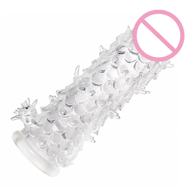 Clear TPE Textured Penis Sleeve Set - Spiked Ribbed Cock Rings for Enhanced Stimulation & Delay