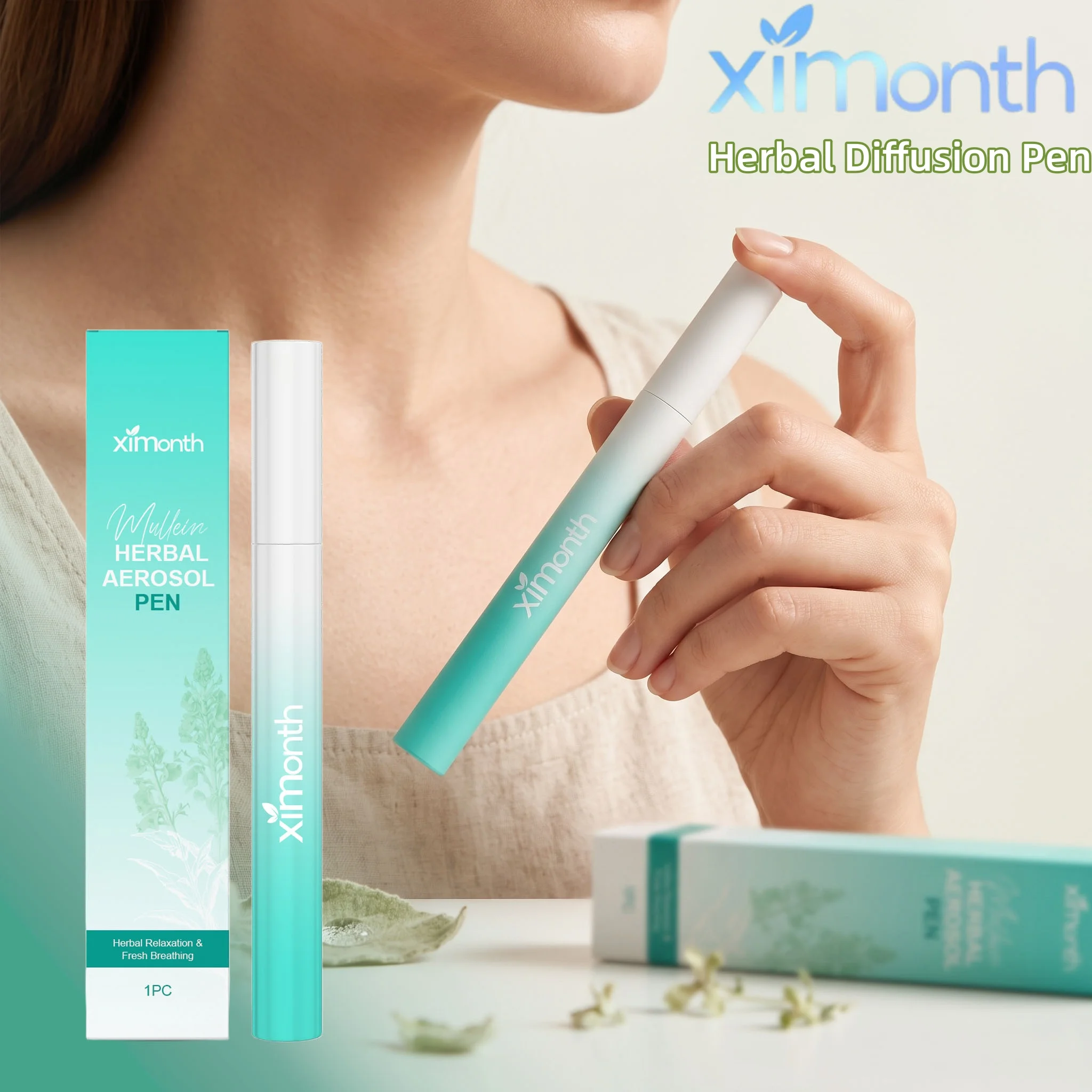 Herbal Diffusion Pen Clear Breathing Lung Cleansing Air Freshening Pen Enhance Focus Boost Immunity Herbal Diffusing Pen Stick