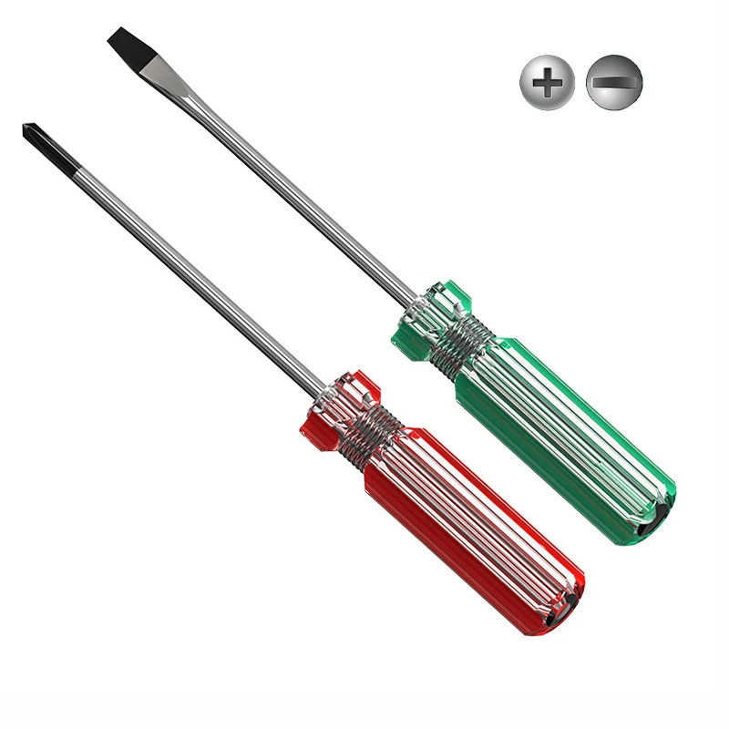 3*75mm Screwdriver Slotted Phillips Tip Nut Driver Crystal Clear Handle Cross Flat Screw Key Precision Hand Tools 1 PCS