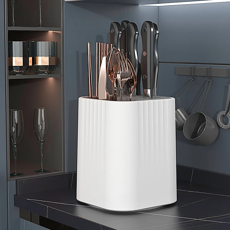 Stand Storage Organizer 360° Rotating Knife Holder Multifunctional Removable Chopsticks Knives Utensil Storage Tank Kitchen Tool