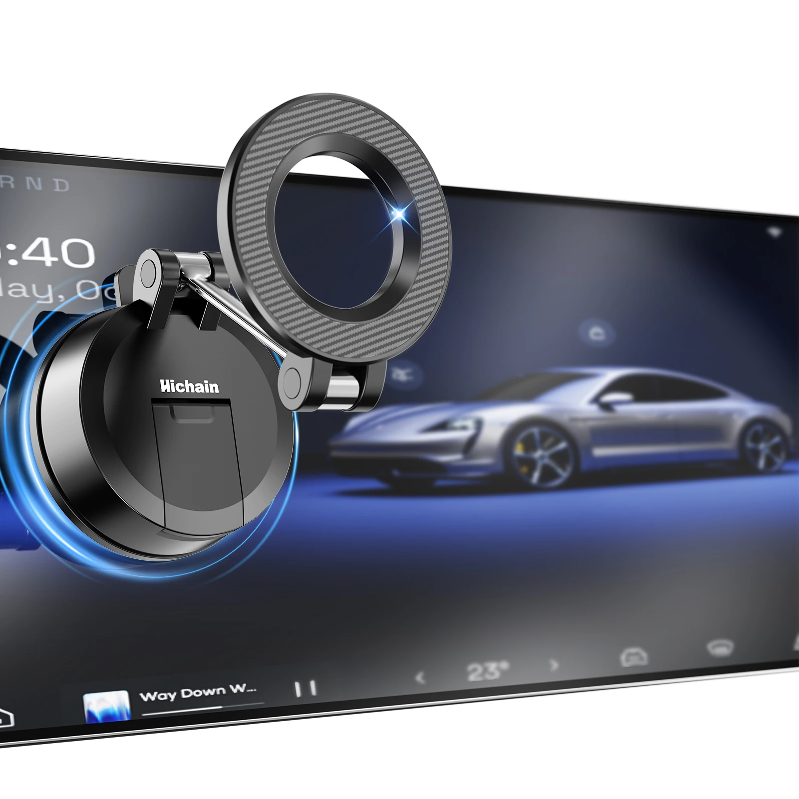 360° Rotating Magnetic Car Phone Holder For Iphone12 13 14 15 16 17 Foldable Compact Phone Stand For Android Phones/Gym/Mirror
