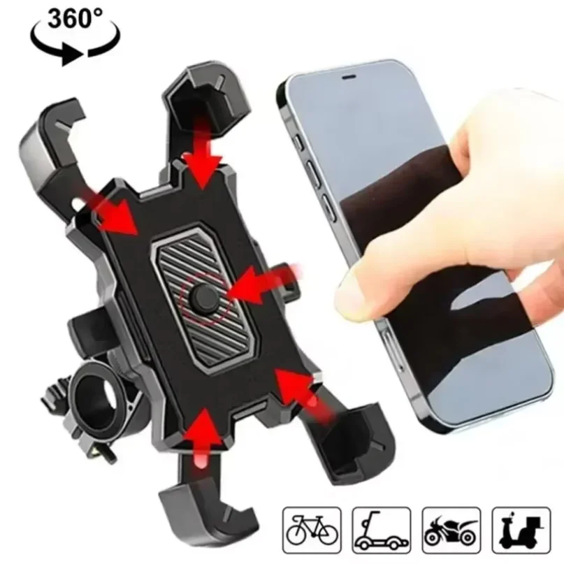 ALYNIC 360° Rotatable Electric Bicycle Phone Holder for iPhone Riding MTB Bike Moto Motorcycle Stand Bracket Non-slip Cycling