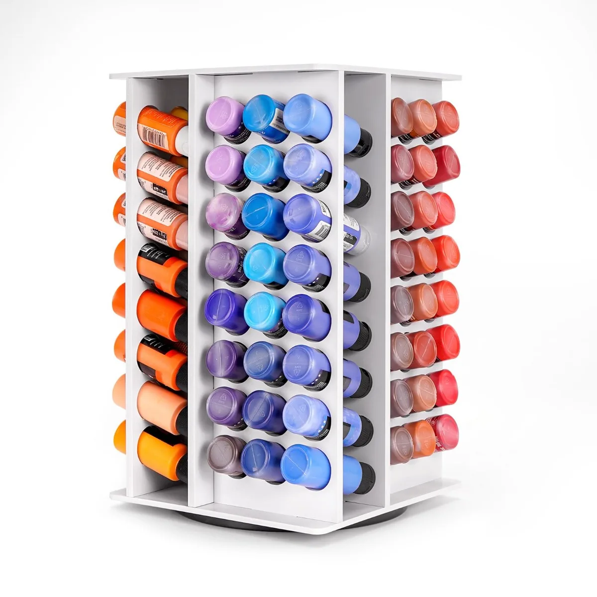 Acrylic Paint Holder 96 Holes Rotating Organizer Rack Large Capacity 360 Degree Storage Stand for 2oz Bottles Craft Supplies